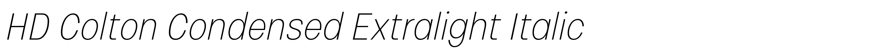 HD Colton Condensed Extralight Italic